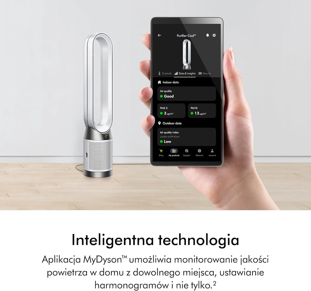 Dyson Purifier Cool PC1, Purificador de Ar e Ventilador Potente (Branco/Branco)
