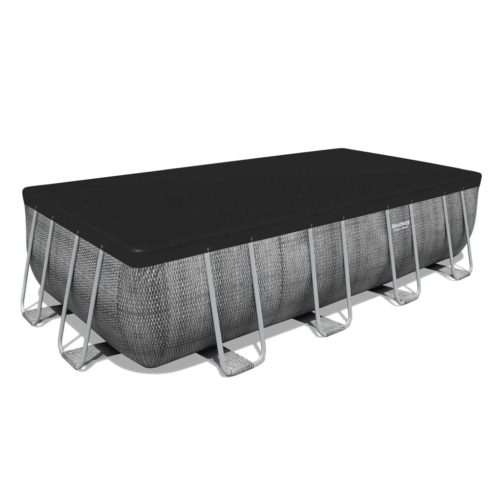Piscina Desmontável Tubular Bestway Power Steel Rattan 549x274x122 Cm Com Bomba Filtrante Cartucho 5.678 L/h Com Cobertura E Escada