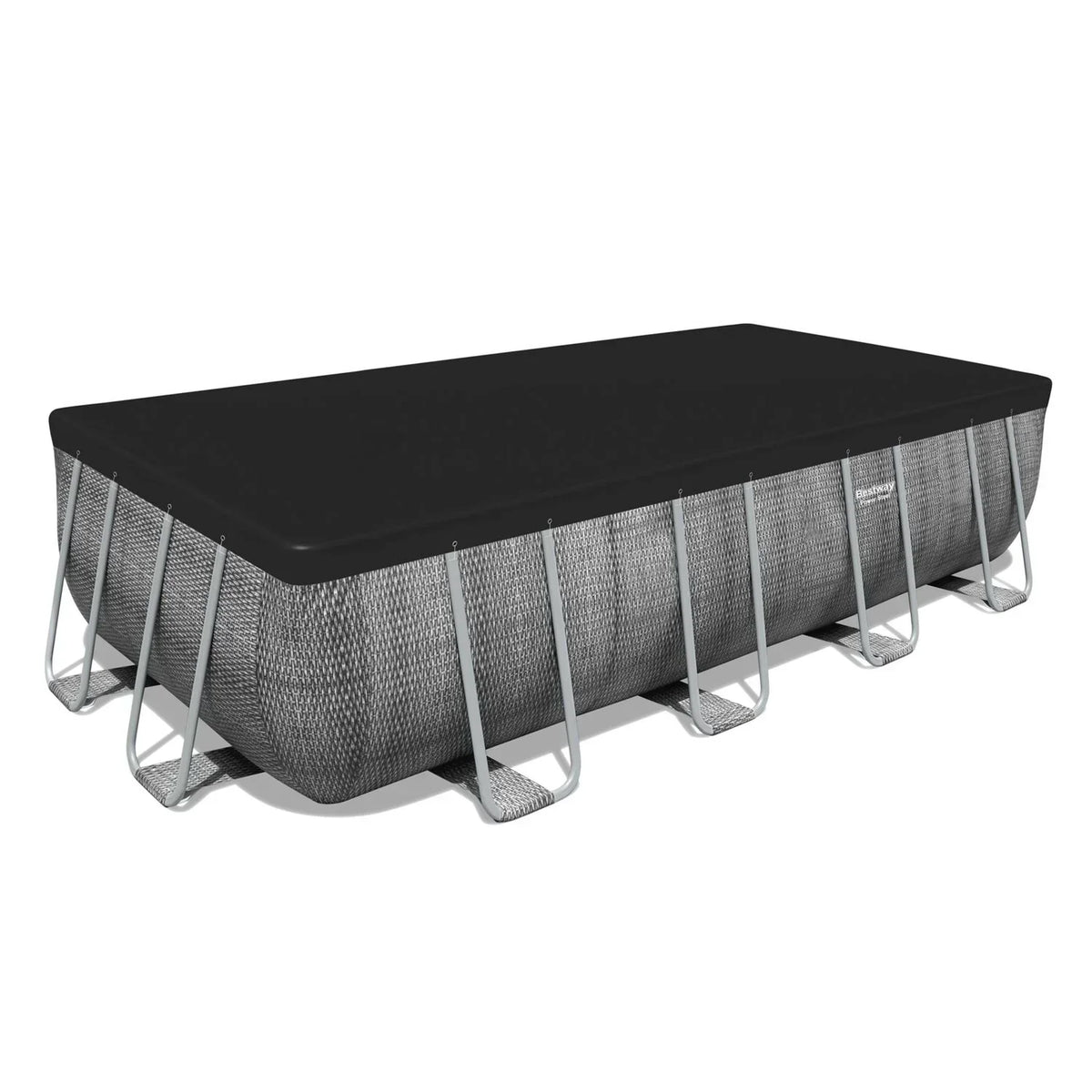 Piscina Desmontável Tubular Bestway Power Steel Rattan 549x274x122 Cm Com Bomba Filtrante Cartucho 5.678 L/h Com Cobertura E Escada