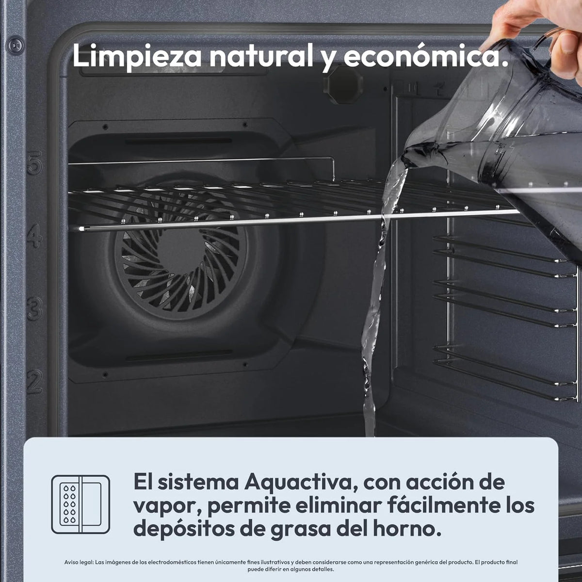 Candy FIDCP X625 L, Forno Multifunções, 70L, Tabuleiro e Grelha, Limpeza Aquactiva, Convecção + Ventilador radial, 8 Funções, Display Timer Touch, Puxadores Push&Pull, Porta 2 Vidros, Inox e Preto