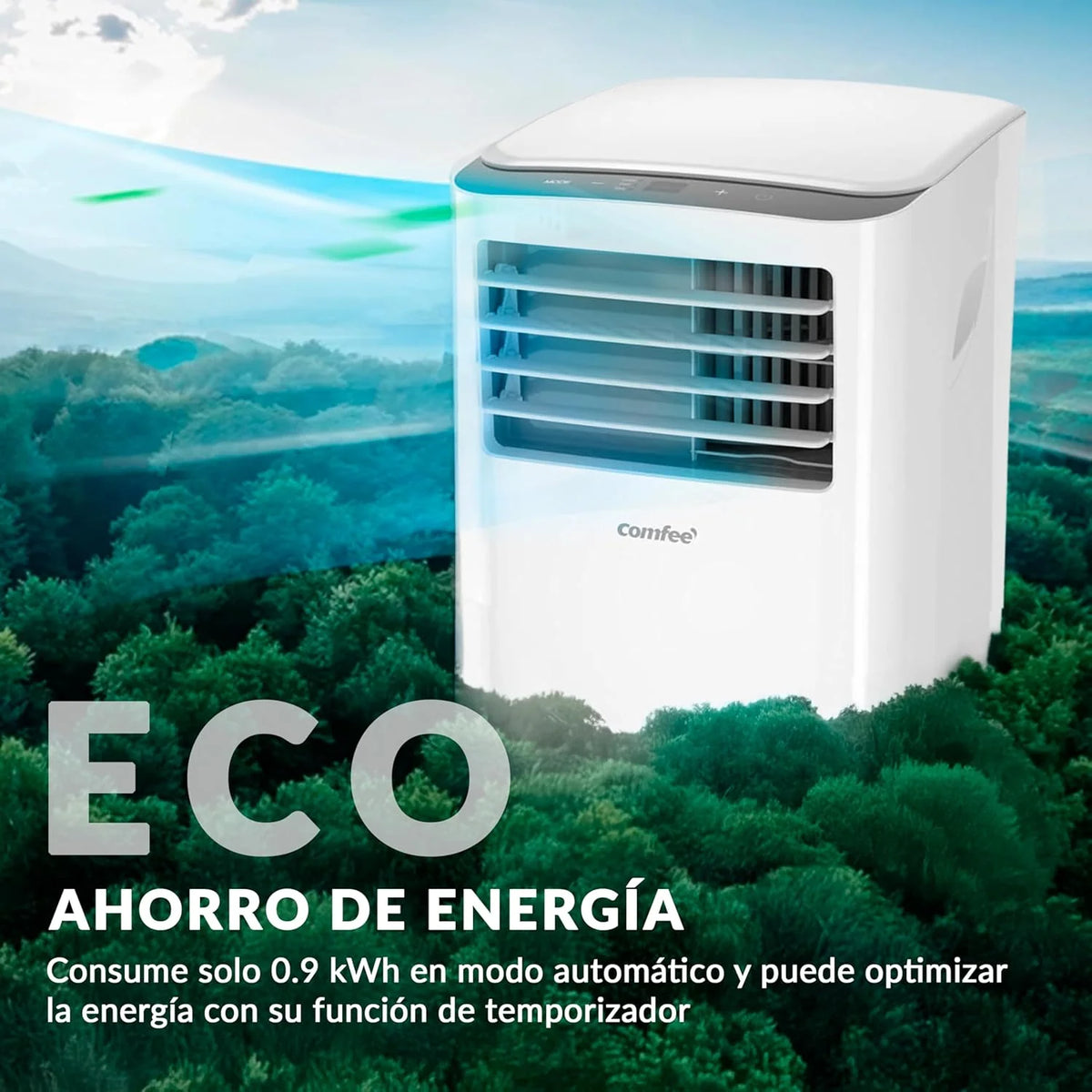 COMFEE Pingüino Ar Condicionado Portátil 8000 BTU / 2000 Frigorias – Climatizador sem unidade exterior – Resfriador Silencioso Baixo Consumo com Kit de Janela | 3x1 Refrigera, Ventila e Desumidifica