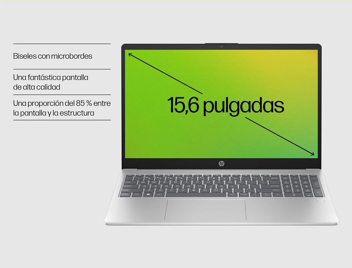 HP 15-fd0163ns - Notebook de 15,6" Full HD (Intel Core i5-1334U, 16 GB RAM, SSD de 512 GB, Intel Iris Xe Graphics, Windows 11) Prateado - Teclado QWERTY Espanhol