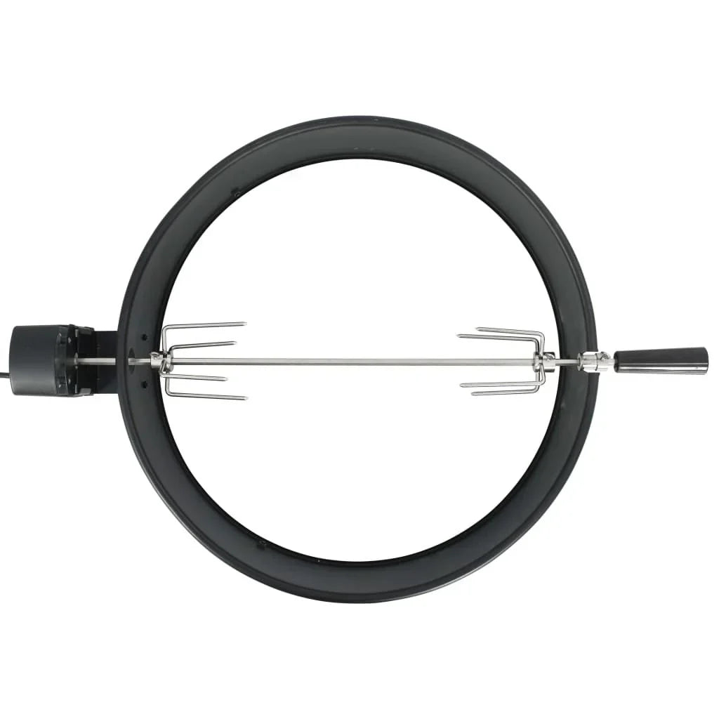Kit Anel de Churrasqueira Rotativa Preto 57 cm Vidaxl