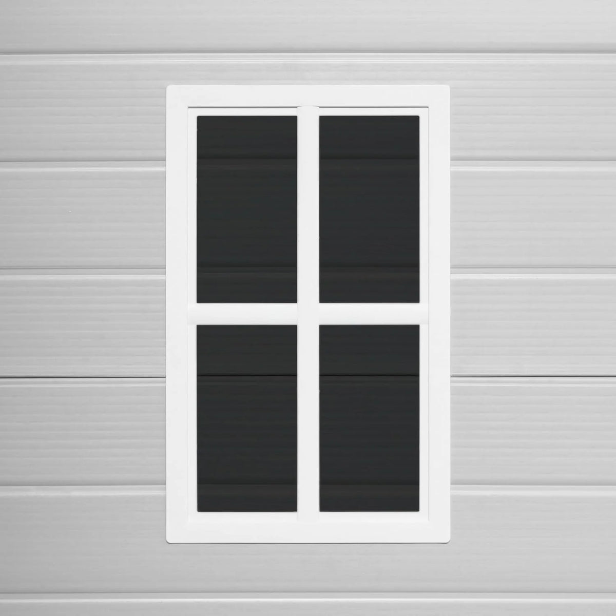 Wasabi - Armário de Resina para Jardim Unidade 1.4 – Janela de Luz Natural - Chão Incluído - Painéis de 12mm de Espessura - Cinza Branco - Galpão de PVC para Armazenamento Exterior - 1,37m2 - Telhado Plano