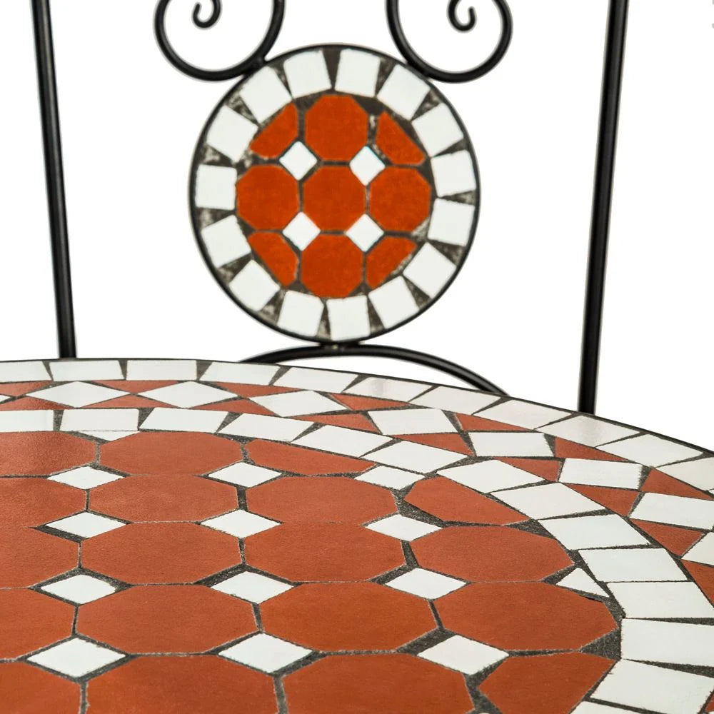 Conjunto de Mesa Ø 60cm + 2 Cadeiras Mosaico