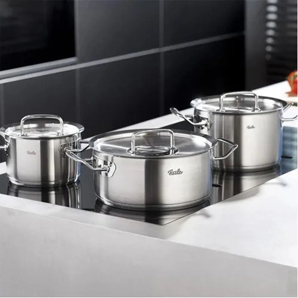 Fissler Original-Profi Conjunto de Panelas com Frigideira, Aço 18/10, Prata, 5 peças
