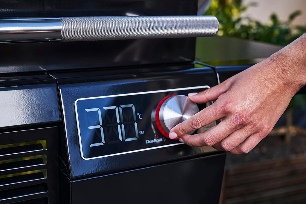 Char-Broil Churrasqueira Elétrica SMART-E - Churrasqueira com E-POWER 90-370°C, controle preciso de temperatura, função de limpeza - Ideal para cozinhar ao ar livre, no jardim e no pátio