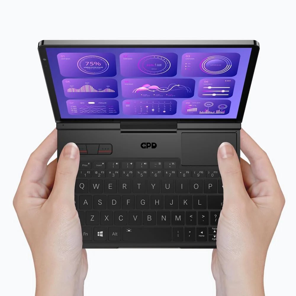 GPD Pocket 4 (8840U) Ultra Mobile PC de alumínio com Windows 11, tela 8.8 Ultra HD giratória em 180°, Ryzen 7 8840U, RAM 16 GB LPDDR5x, SSD NVMe 1 TB, Wi-Fi 6E, Ethernet 2.5G, Bluetooth 5.3