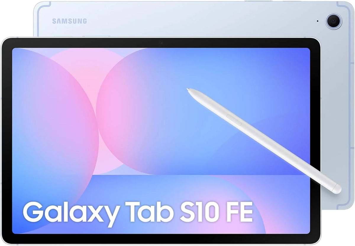 Galaxy Tab S10 FE 256GB, Tablet Android + S Pen, Galaxy AI, 8GB RAM, Tela de 10,9", Bateria de Longa Duração, Azul, Garantia do Fabricante 3 Anos + 1 Ano Extra