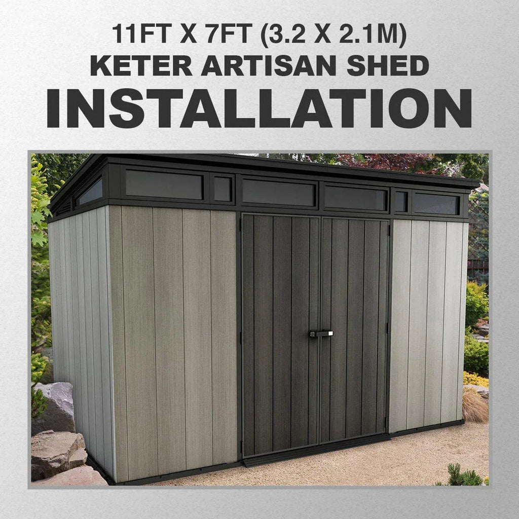 Galpão de Jardim Keter Artisan 11 x 7 pés (3,4 x 2,1 m) de 2026 – Solução de Armazenamento Externa Elegante e Robusta