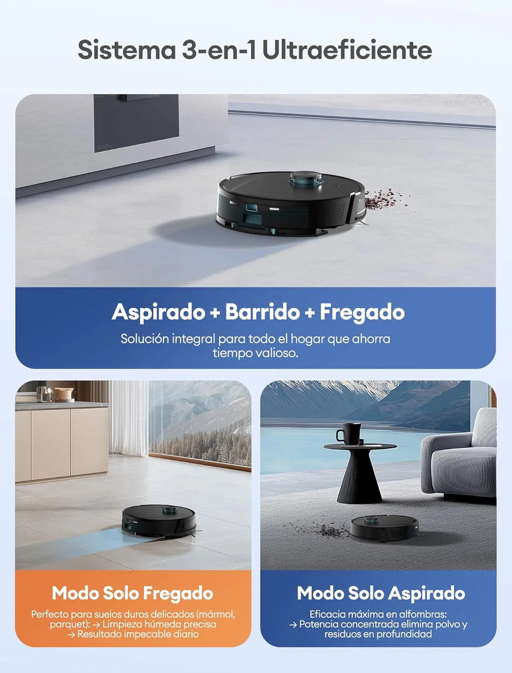 Robô Aspirador Ultenic T20 Pro com Esvaziamento Automático, Desvio Aprimorado, Sistema Laser Duplo (Frontal + LDS) para Evitar Cabos e Objetos Baixos, 8000Pa, 200m², Controle por Voz e App, Alexa, Google Home