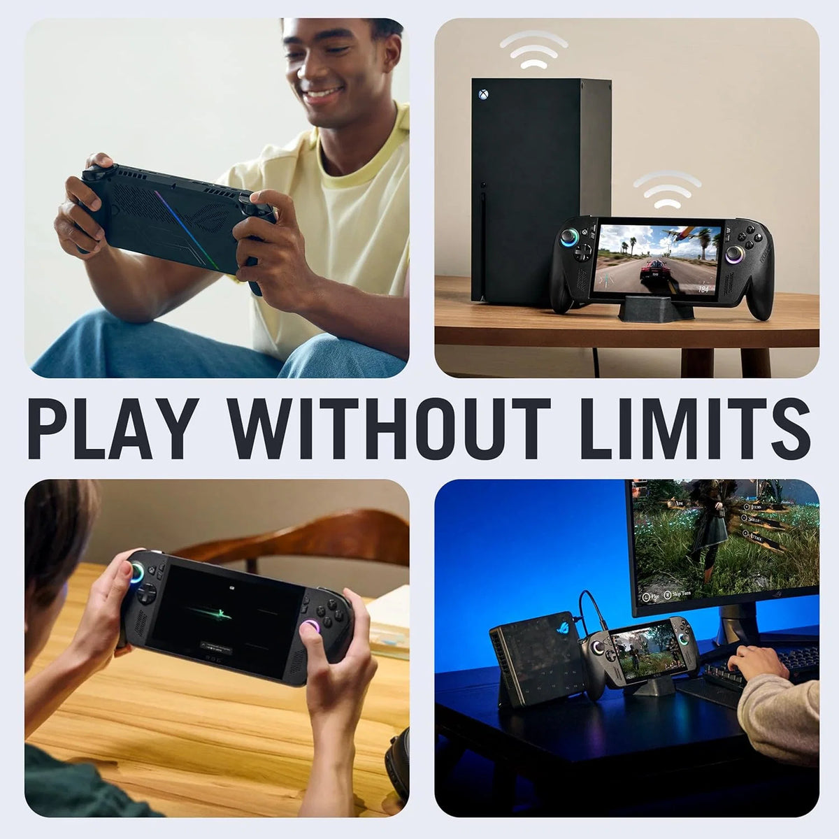 ASUS ROG Ally X - Console Portátil Gamer 7" Full HD 120Hz (AMD Ryzen AI Z2 Extreme, 24GB RAM, 1TB SSD, Bateria 80Wh, Windows 11, Ganhe 3 meses grátis de Game Pass Premium) - Cor Preto