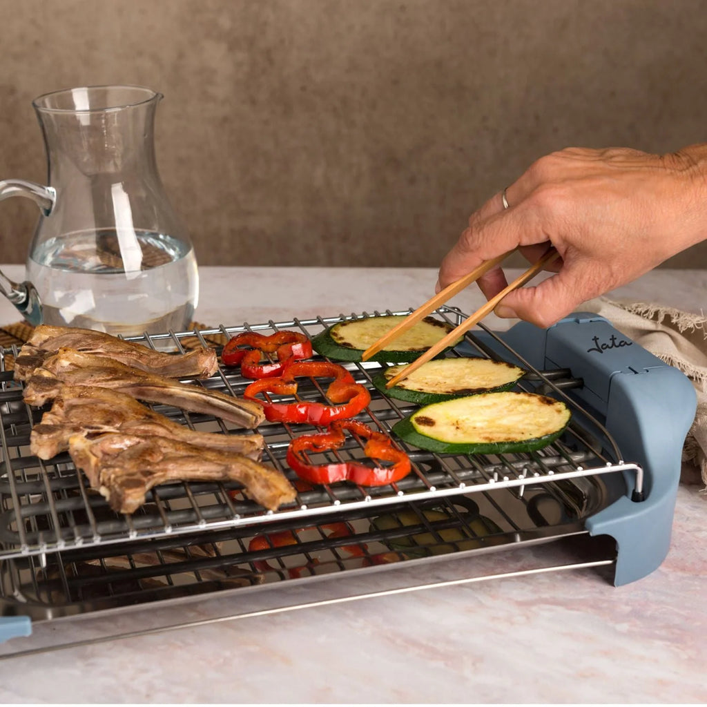 Churrasqueira Elétrica Jata Bq5101am. Cozinhe de Forma Saudável Sem Fumaça ou Odores. Grelha com 2 Níveis de Altura. Fabricada na Espanha