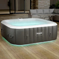 Arebos Whirlpool Inflável | Banheira de Hidromassagem | 185 x 185 cm | para 6 Pessoas | Faixa de LED Luminosa | 130 Jatos de Massagem | 910 Litros | Inclui Cobertura | Massagem Borbulhante e Bem-Estar