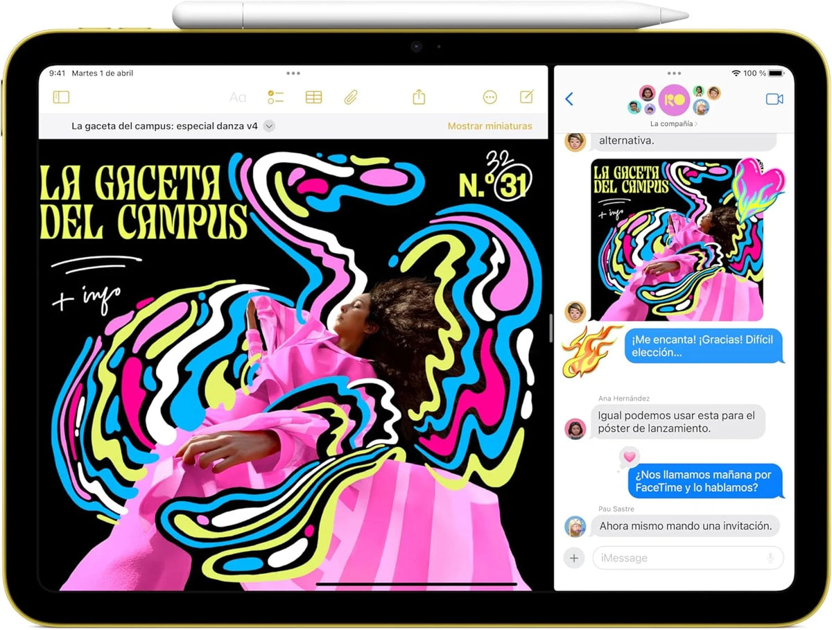 iPad de 11 polegadas: Chip A16, modelo de 11 polegadas, tela Liquid Retina, 128 GB, Wi-Fi 6, câmeras frontal e traseira de 12 MP, Touch ID, bateria que dura o dia todo – Prateado