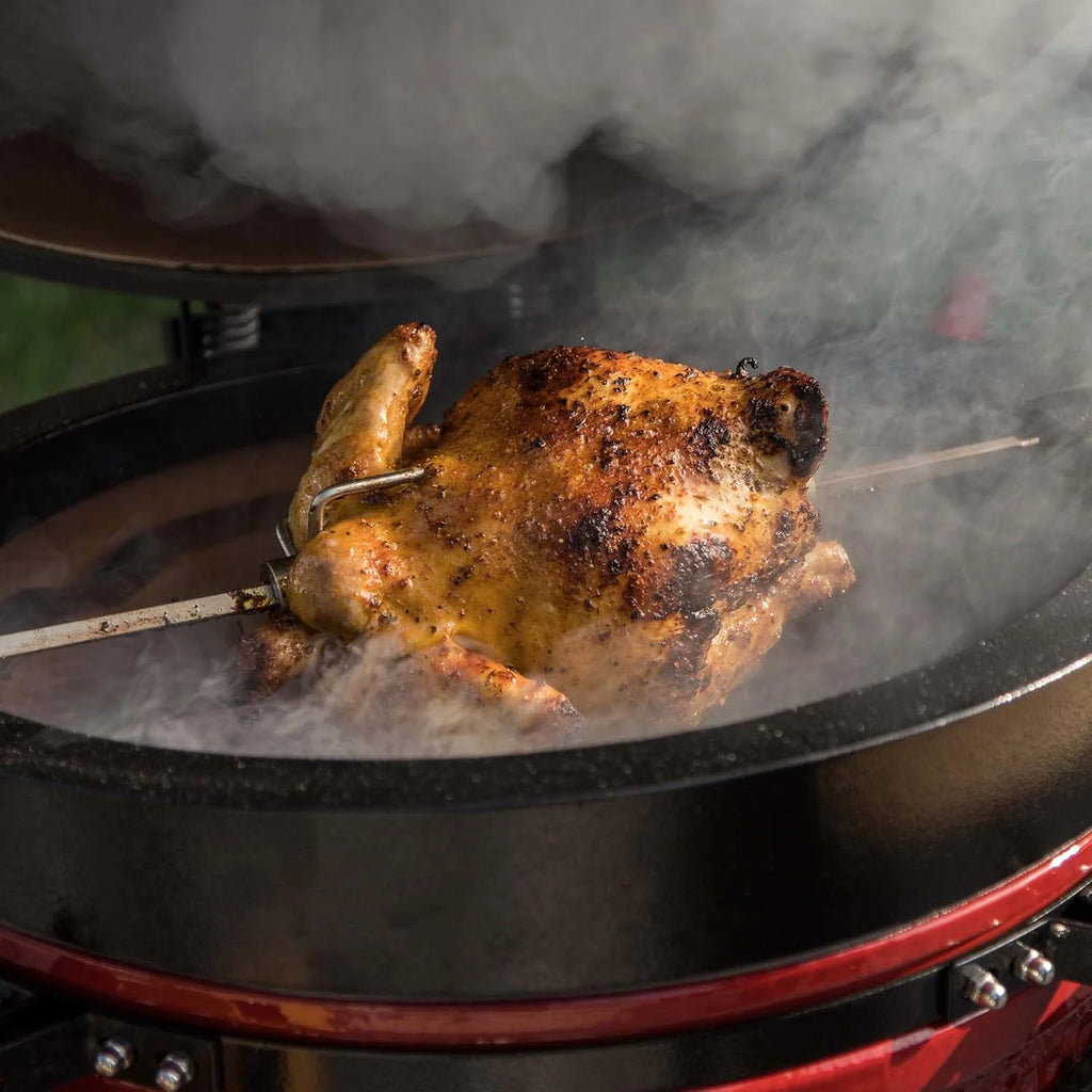 Kamado BONO BBQ - Churrasqueira Grande XXL com 10 acessórios - Ø 59 cm Churrasqueira Kamado com Acessórios - Grelhador defumador vermelho para terraço, varanda ou jardim