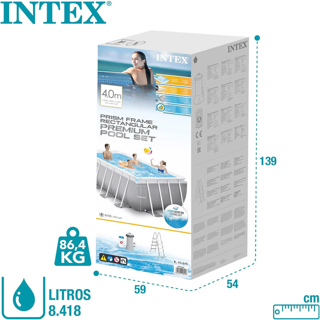 INTEX 55243 - Piscina Retangular Desmontável com Bomba Filtrante Prism Frame