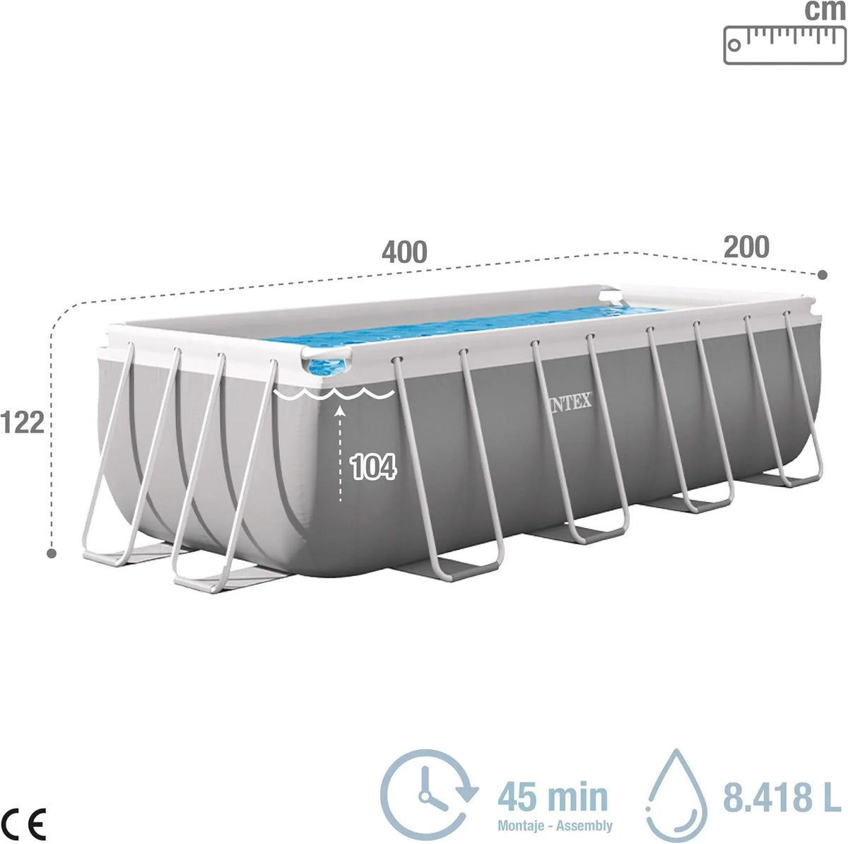 INTEX 55243 - Piscina Retangular Desmontável com Bomba Filtrante Prism Frame