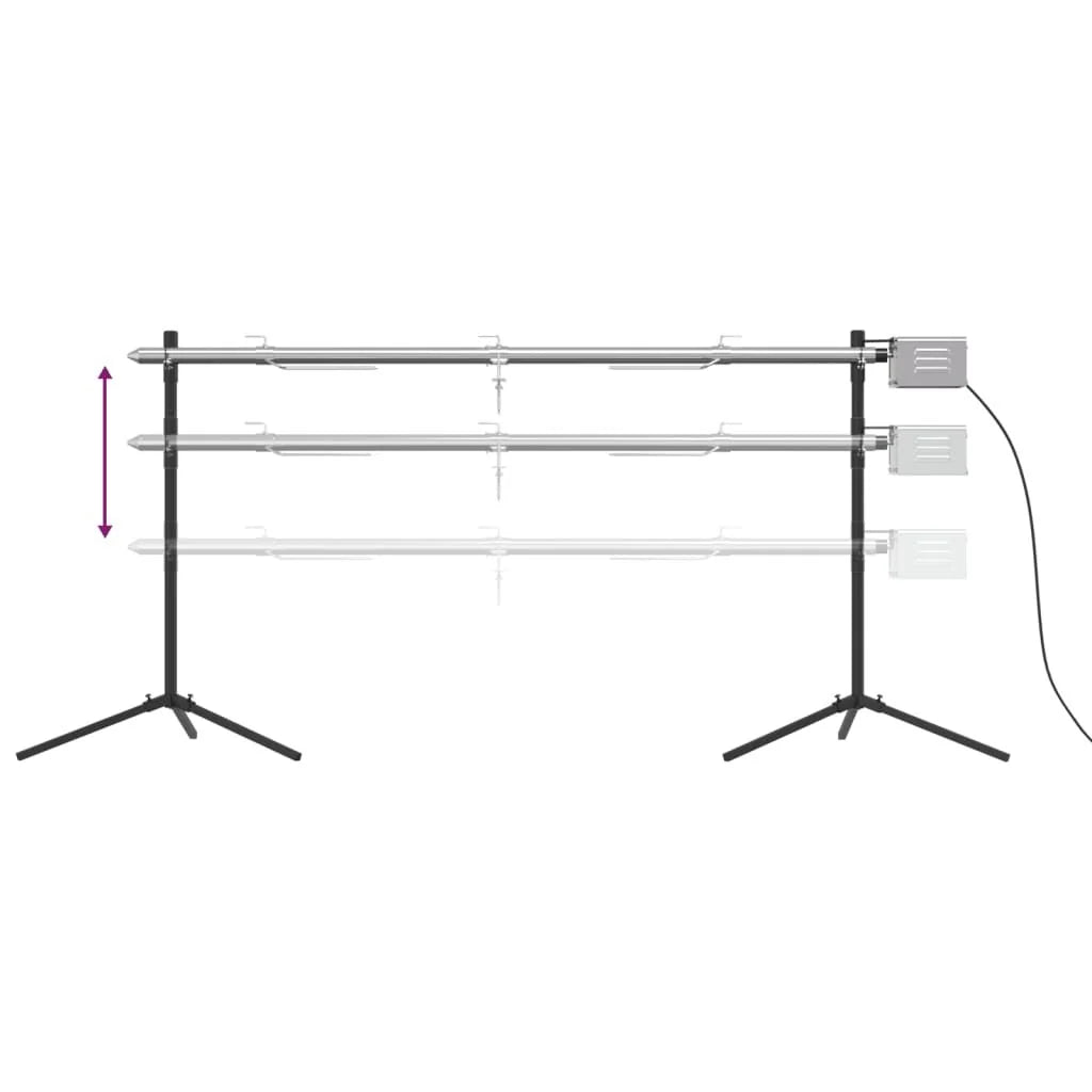 Churrasqueira Automática com Motor em Aço Inoxidável 150x46,5x82,5 cm Vidaxl