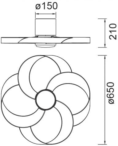 Ventilador de teto Rose madeira LED 24W