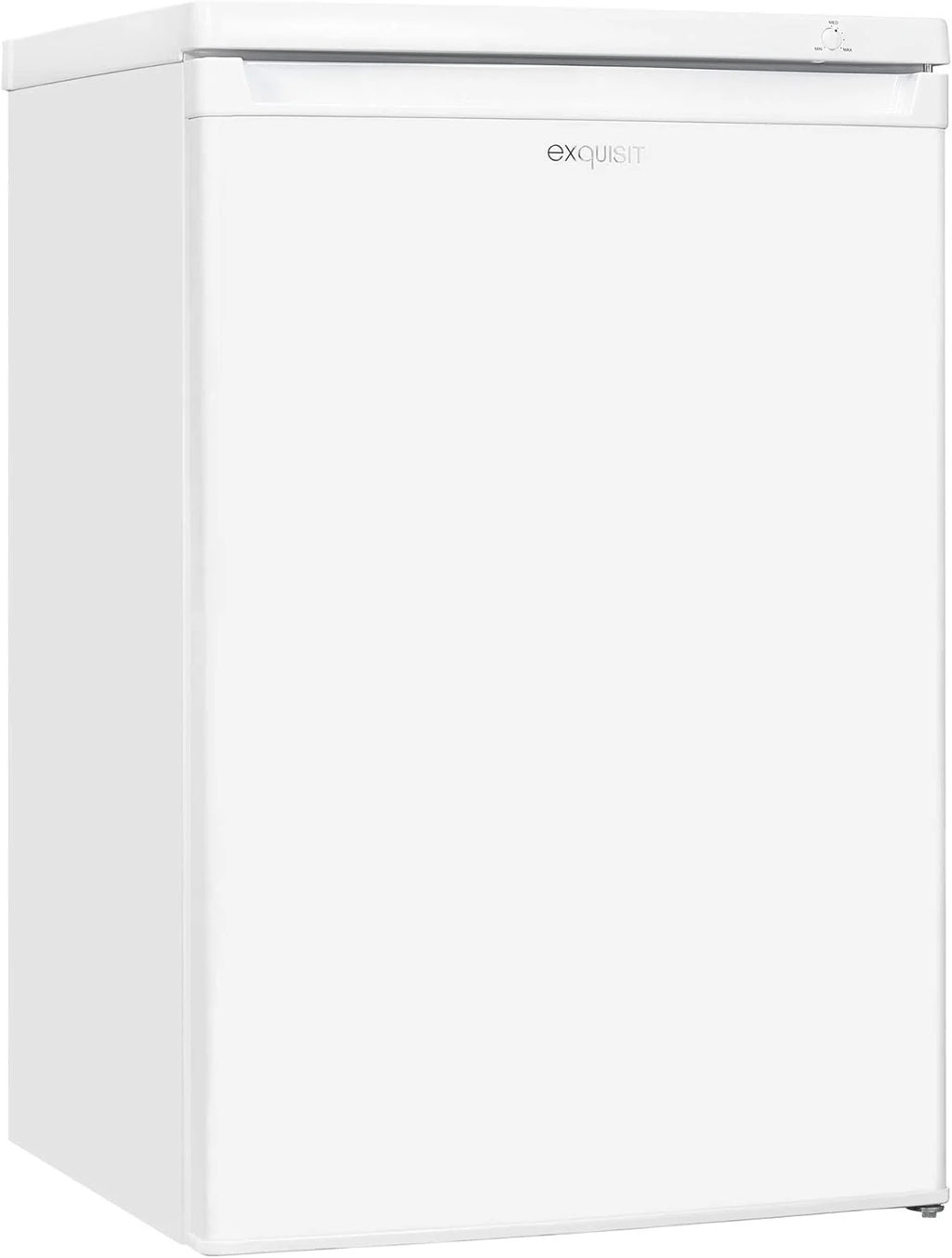 Exquisit® Freezer de Mesa 91L, Cor Branco, Classe E, Congelador 4 Estrelas, 4 Gavetas Transparentes, Porta Reversível, Controle de Temperatura, Medidas (85,5 x 55,0 x 58,0 cm)