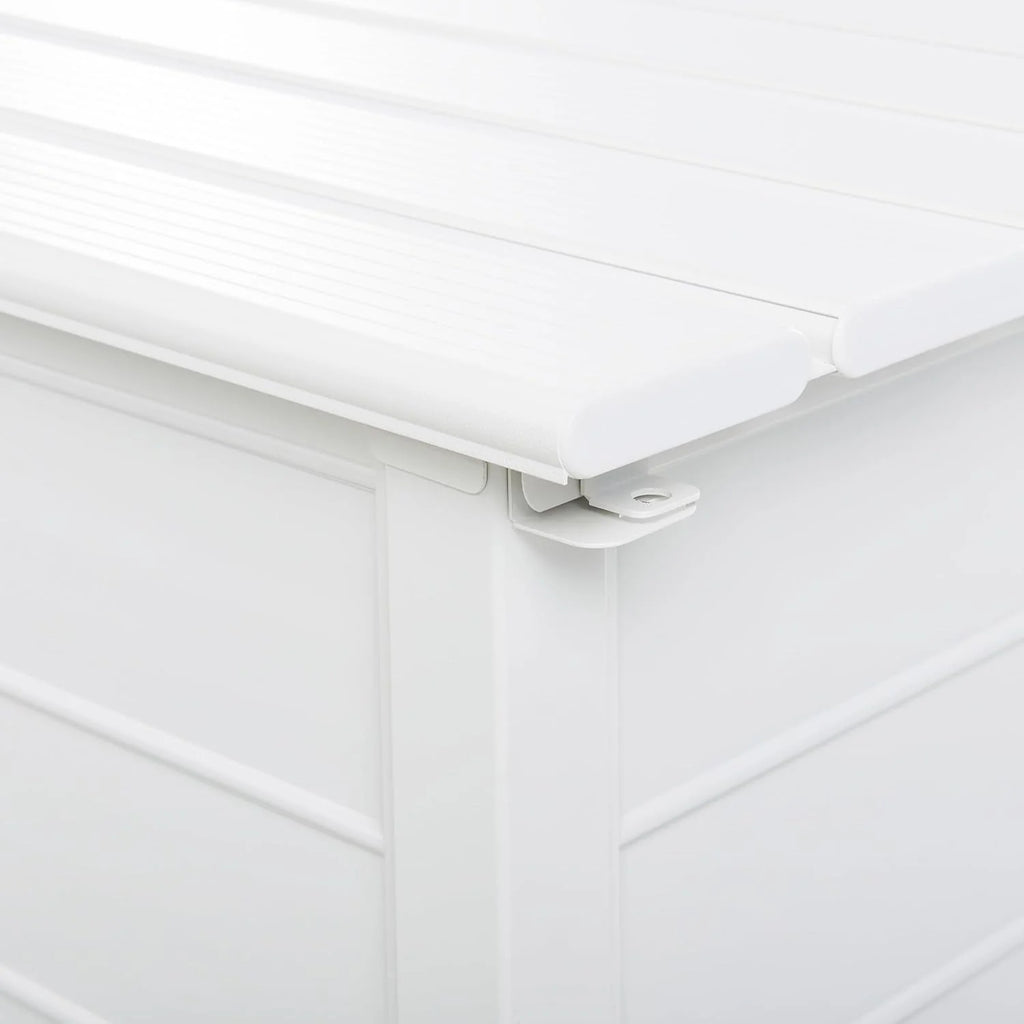 Beliani Baú de Alumínio Externo Armário de Jardim Branco 113 x 50 cm Campalto