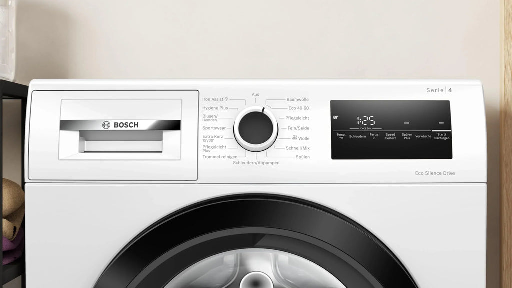 2025 Bosch WAN282K3, Serie 4, Máquina de lavar de carga frontal, 8 kg, 1400 rpm, SpeedPerfect, máxima economia de energia e água, função Adicionar roupa, especialmente higiênica, AquaStop, IronAssist