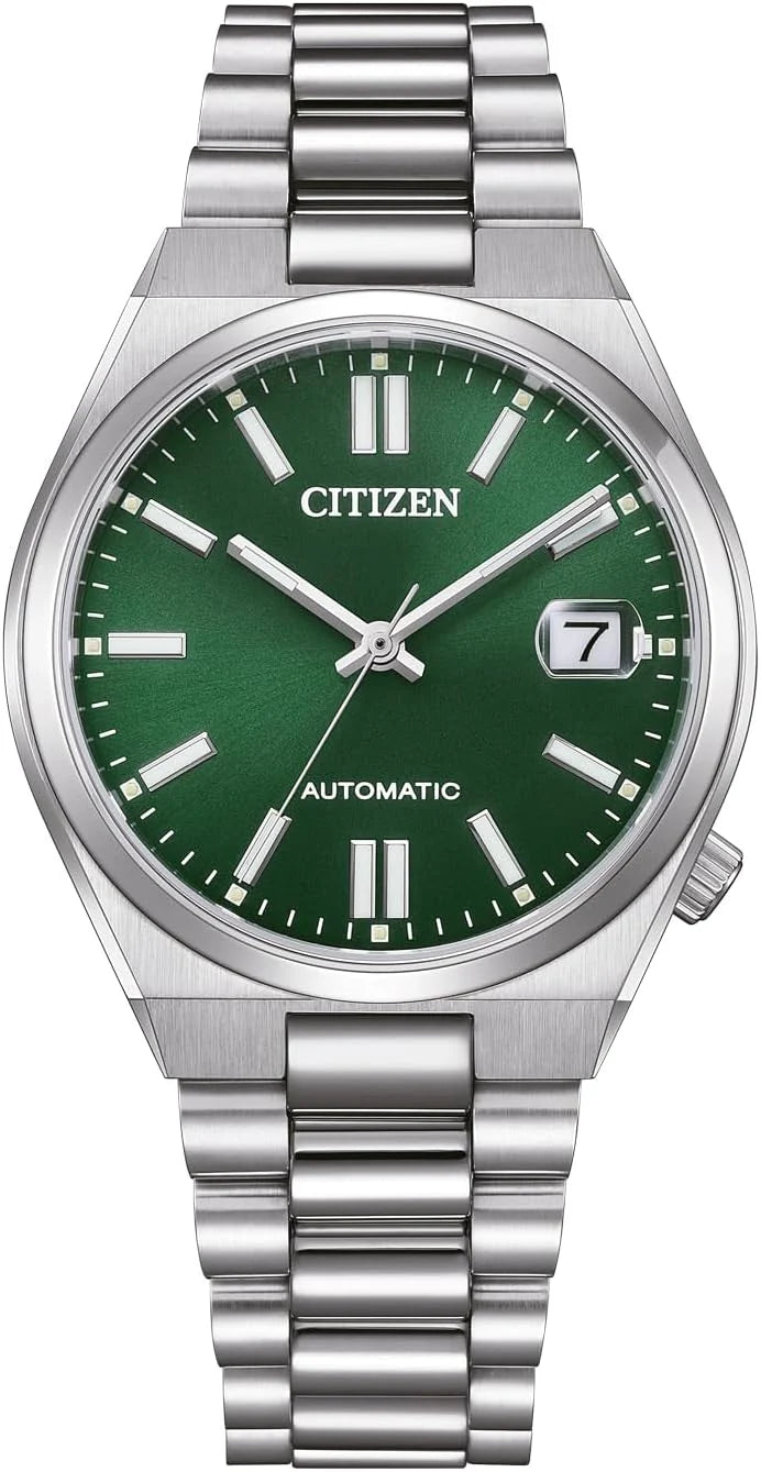 Citizen Relógio automático para mulher com pulseira de aço inoxidável, 37 mm, cristal de safira, data, azul gelo, NJ0200 em diferentes variantes