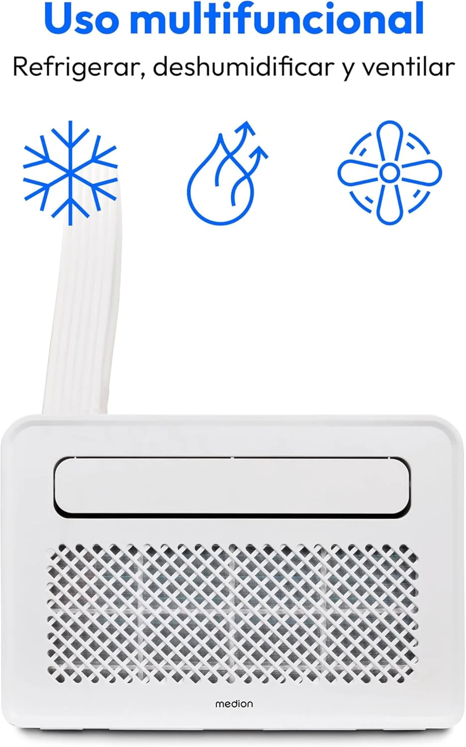 MEDION Smart Split Ar Condicionado para Trailers P502 (5000 BTU, 3 em 1, Resfriamento, Desumidificação, Ventilador, até 12 m², ideal para trailers, Campers, Modo Noturno, WiFi, App, MD 37735)