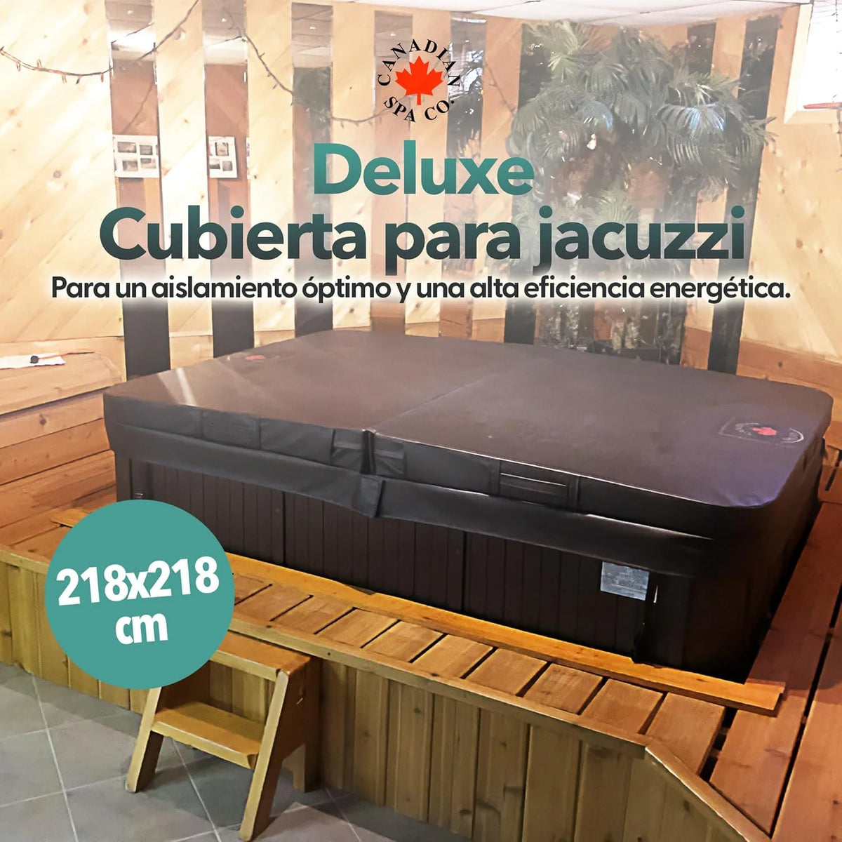CANADIAN SPA CO. Capa Protetora para Banheira de Hidromassagem, Cor Marrom, 218 x 218 cm, Disponível em Vários Tamanhos e Cores