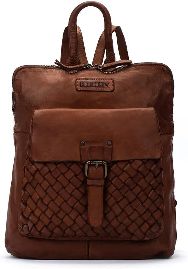 Pikolinos Mochilas em Couro FAURA para Mulheres Cor COGNAC