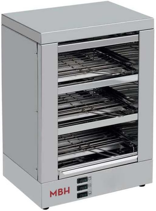 MBH - Torradeira profissional de 3 andares INOX elétrica sem temporizador para HOTELARIA. Forno torradeira de pão industrial para bar e restaurante.