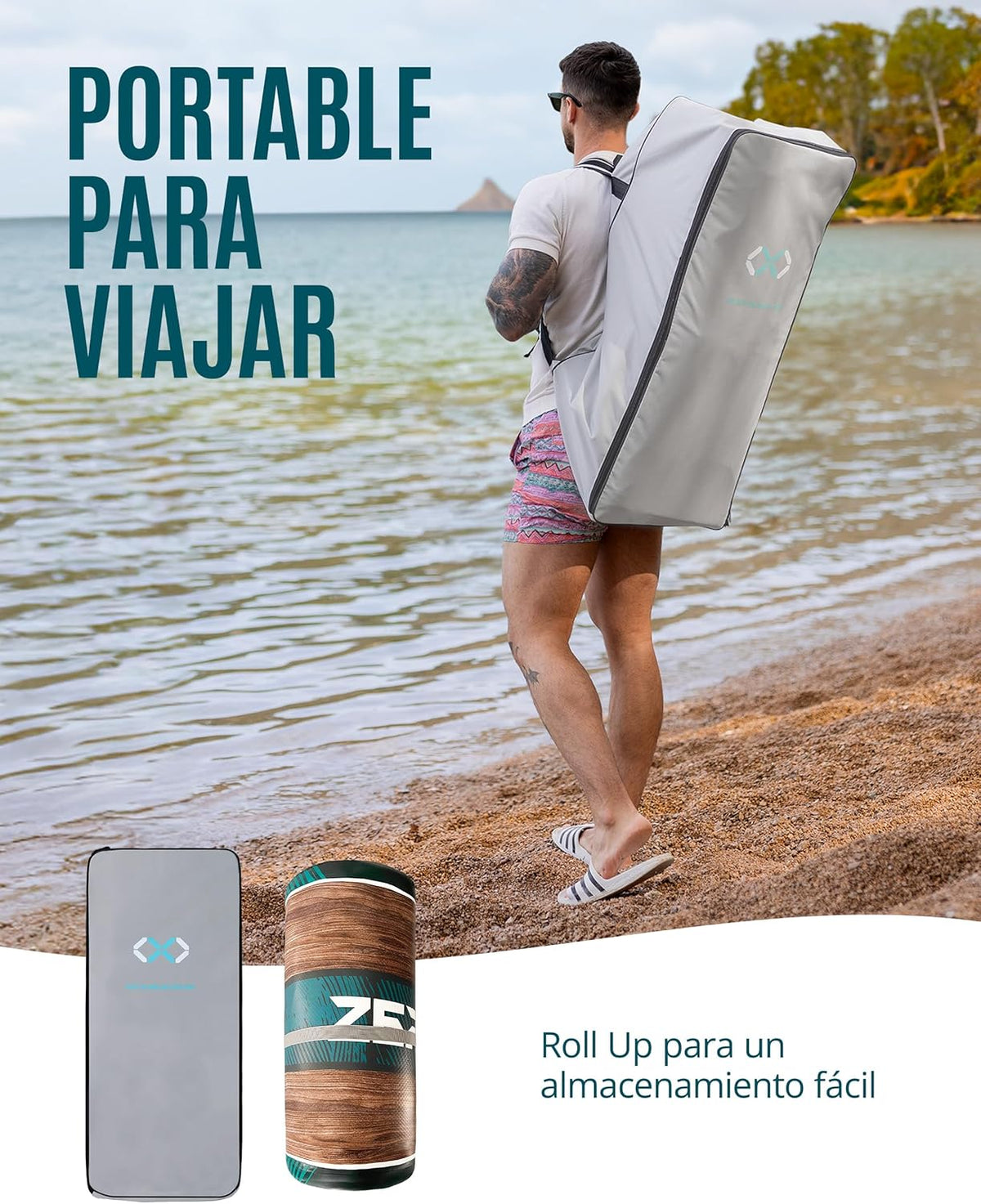 Prancha de Remo Inflável ZLX com Assento, 320 cm, para Adultos, Ideal para Iniciantes, Ampla e Estável, Antiderrapante