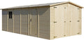 Garagem de Madeira Natural - galpão em Pinheiro/Abeto - A222x616x324 cm / 18 m² - Construção em Painéis - Oficina de jardinagem - Armazenamento de carros, galpão para Ferramentas-TIMBELA M102