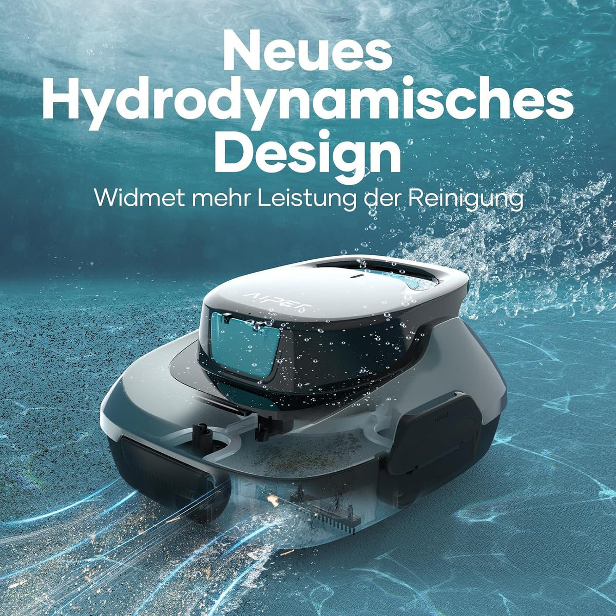 AIPER Robô Limpa-Piscina, Aspirador de Piscina Sem Fio a Bateria, Tempo de Limpeza de 90 Minutos, Limpeza Automática com Função de Autoestacionamento