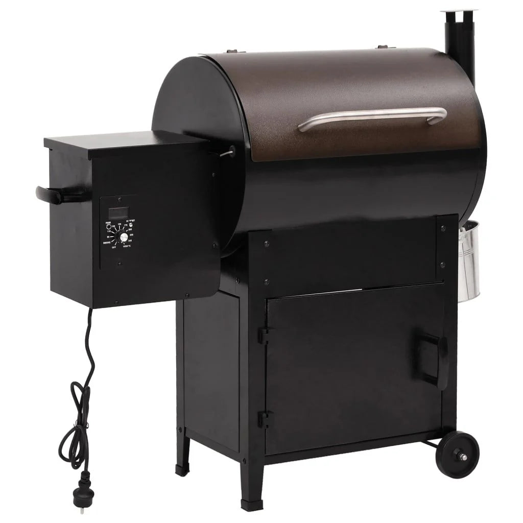 Churrasqueira a Pellet com Chaminé em Ferro Preto 104 cm Vidaxl