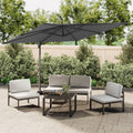 Guarda-sol lateral LED antracite, 400 x 300 cm