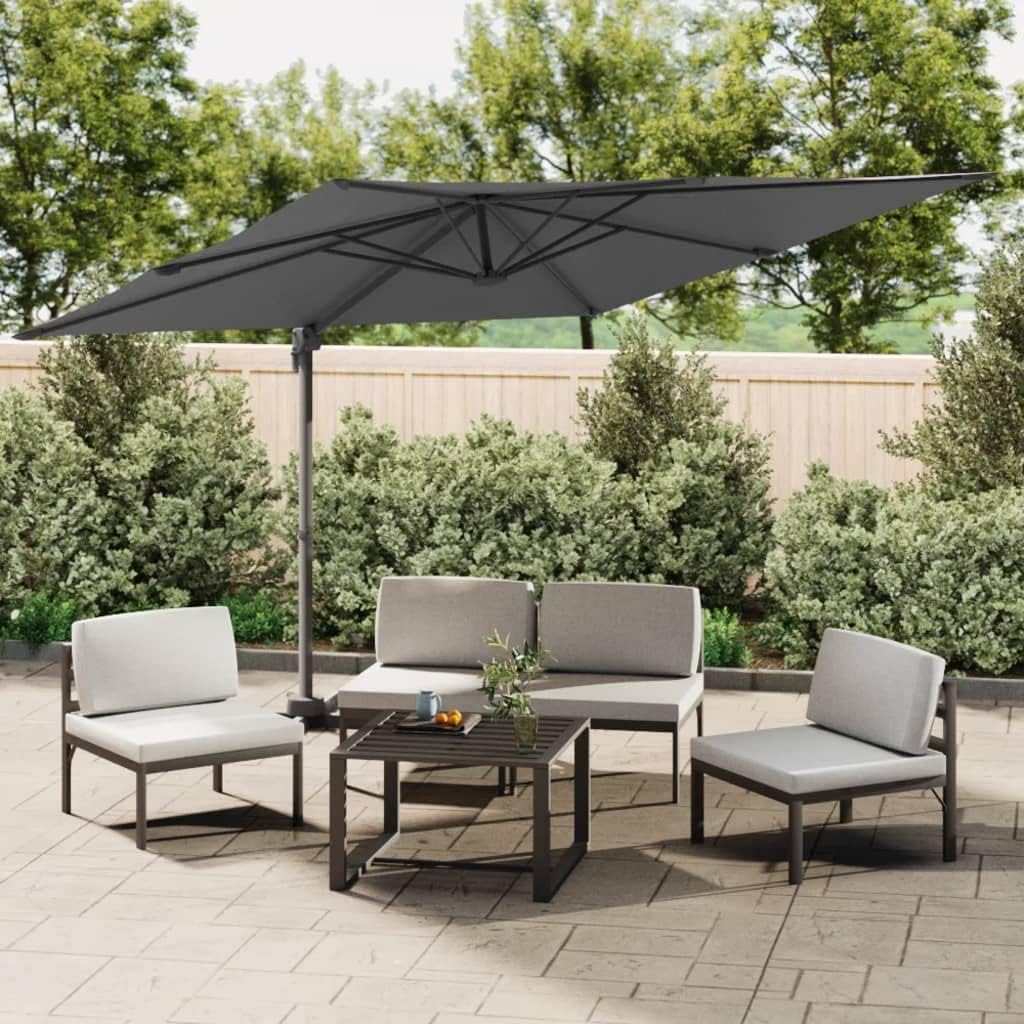 Guarda-sol lateral LED antracite, 400 x 300 cm
