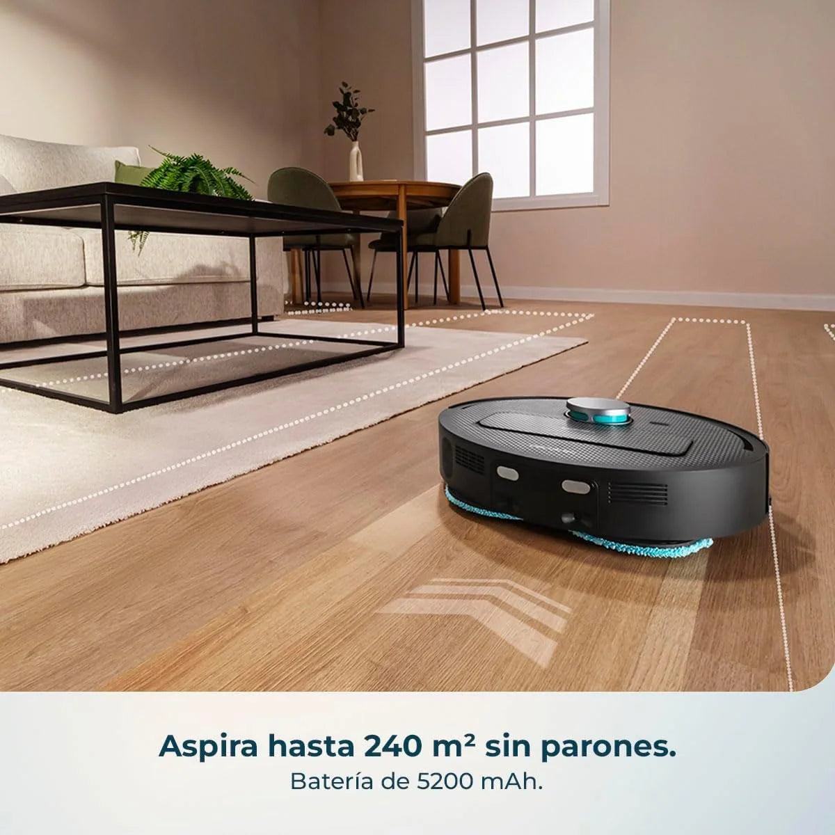Cecotec Robô Aspirador e Passa Pano com Base de Esvaziamento Automático e App Conga X50 X-Treme. Navegação a Laser, Mapeamento Interativo, 15000Pa, Autonomia 240mins, Panos Eleváveis, Base com 3 Depósitos
