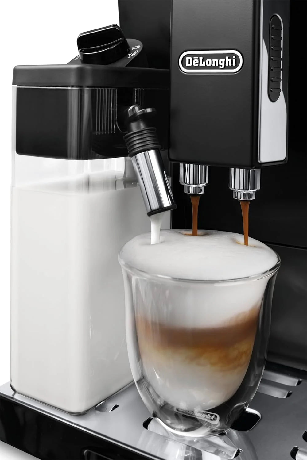 De'Longhi ECAM 44.666.B ELETTA Cappuccino, ECAM44.660.B, preto de alto brilho