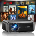 Projetor 4K【1400 ANSI/Netflix Incluído/Dolby】 Projetor Smart 4K Portátil Foco Automático/Keystone WiFi Bluetooth FHD 1080P, HDR10, Projetores WiFi6 Zoom 50% Externo para Home Cinema/PPT HDMI Duplo/USB