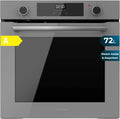 Cecotec Forno Multifunções Integrável 60cm Bolero Hexa M226000 Glass Grey A. 2800W, 72L, 7 Funções, Modo Grelhador, Grelhador Ventilado, Modo Convecção, Descongelar, Steam Base X2, Steam EasyClean e Assist