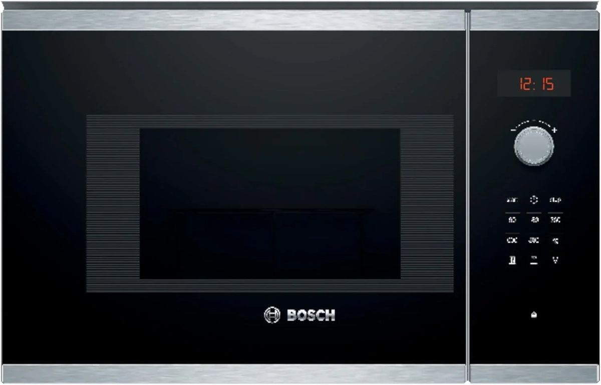 Bosch - Micro-ondas de Encastre, 800 W, 20 litros, Série 4, Grill, Preto/Inox, BEL523MS0