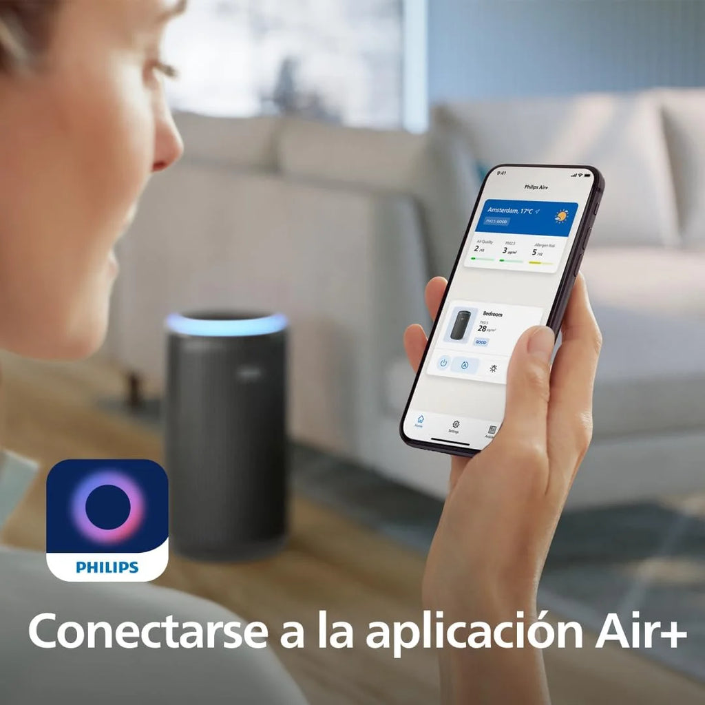 Purificador de ar Série 4200, HEPA NanoProtect + filtro duplo de carvão ativado, CADR 600m³/h para 156m², ultrassilencioso, inteligente e de baixo consumo (AC4221/11)