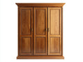 Guarda-roupa de três portas de madeira 150x60x200 cm marrom - design clássico - para quarto