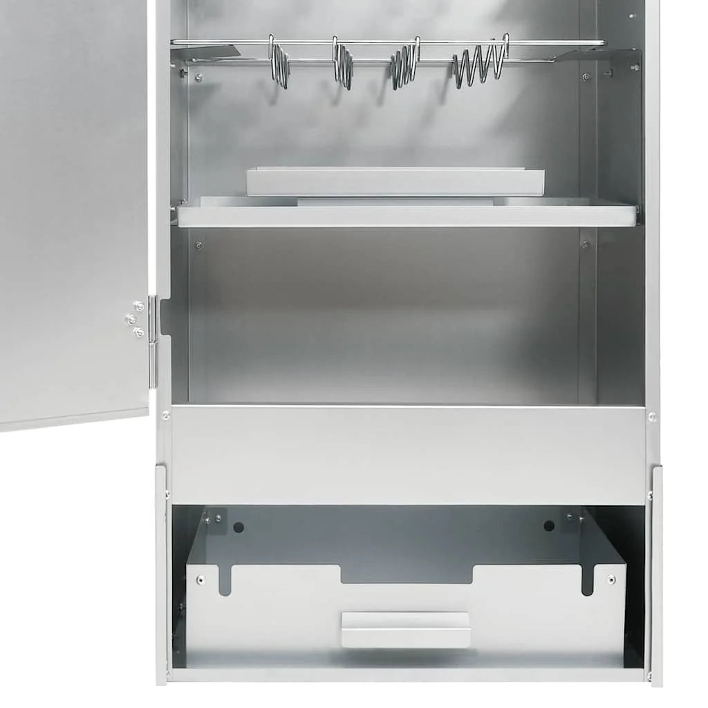 Forno Defumador para Churrasco com Mesa Aço Galvanizado Vidaxl