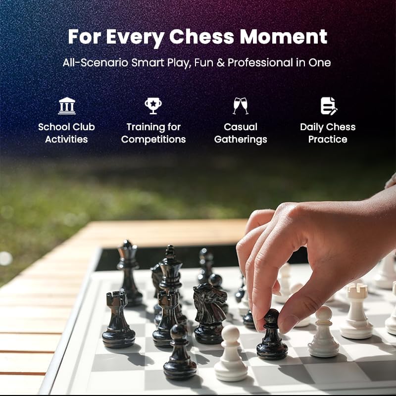Xadrez Chessnut EVO AI - Motor Maia Integrado, BOT de xadrez Personalizável, Reconhecimento Completo de Peças, Compatível com Plataformas Principais, Design Inteligente Tudo em um