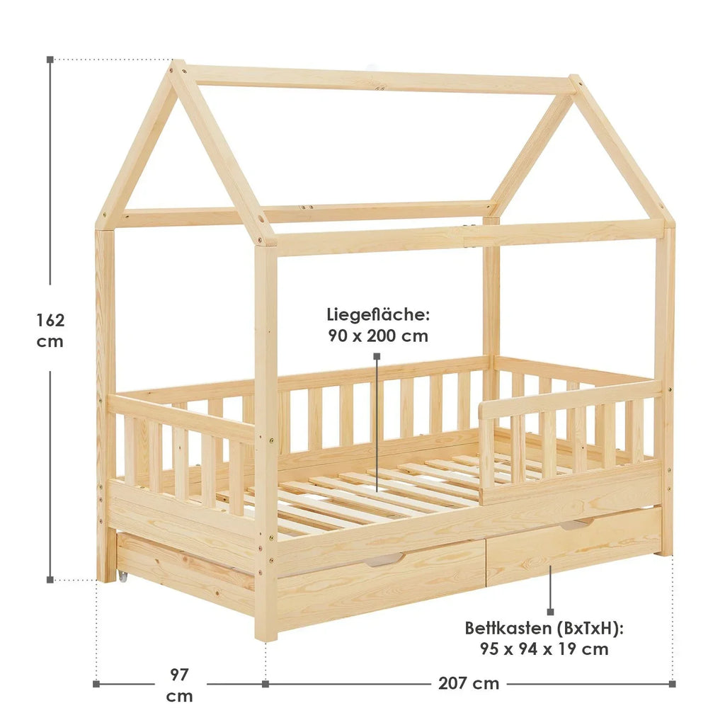 2026 Cama infantil Marli 90 x 200 cm com gavetas de armazenamento