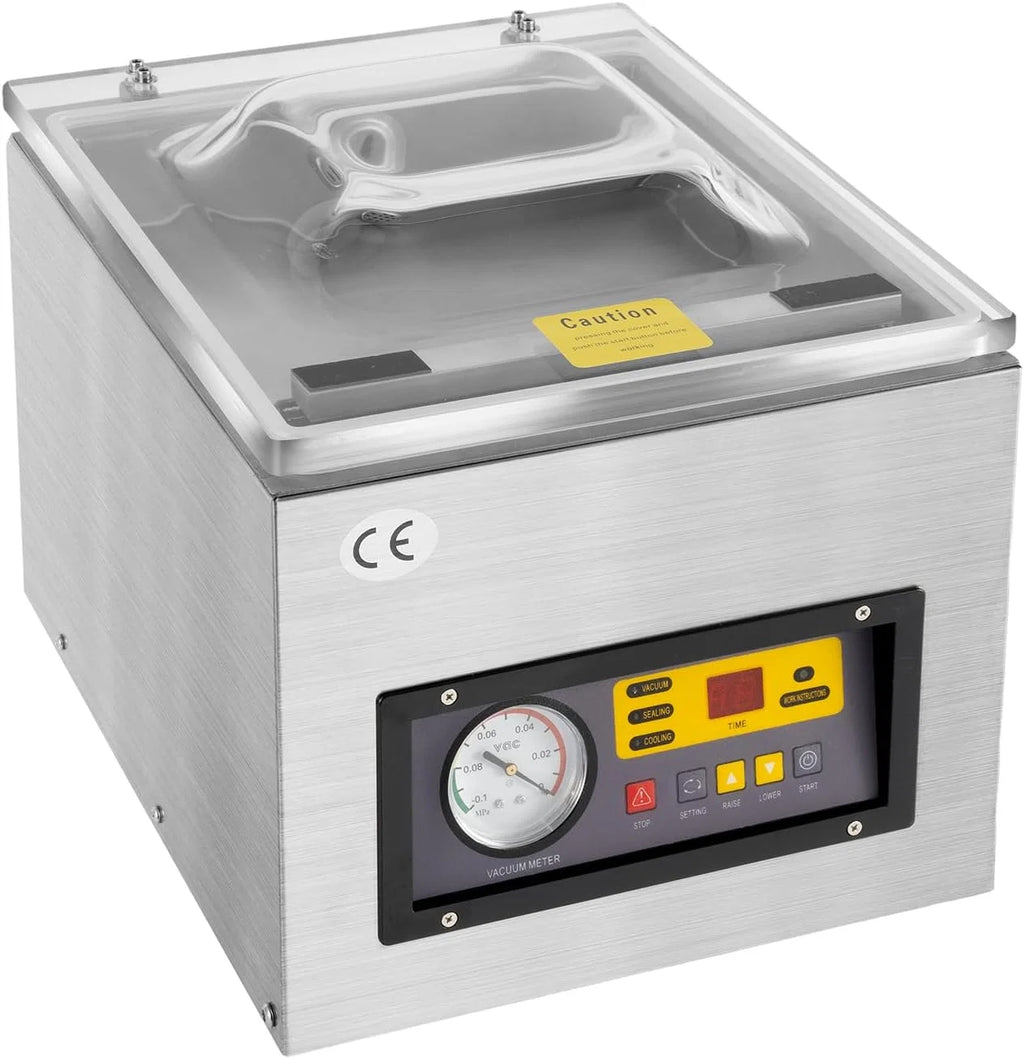 Máquina de Selagem a Vácuo Profissional DZ-260 - Seladora Industrial de Filmes 220V - Aparelho a Vácuo de Aço Inoxidável
