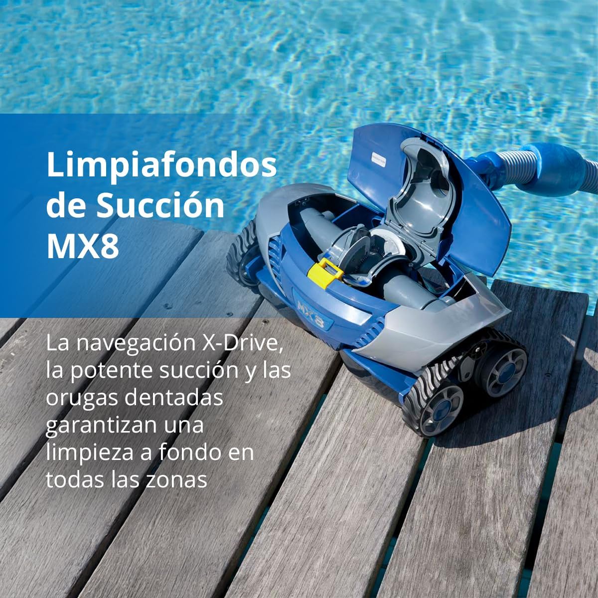 Zodiac W70668 MX8, Limpa-fundos hidráulico para piscinas enterradas de até 12 x 6 m